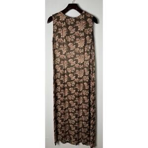 Vtg April Cornell Sleeveless Rayon Long Maxi Dress Sz S Floral Cottagecore